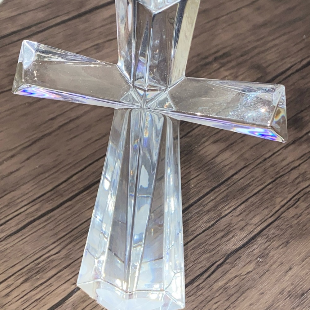 Bohemia Czech Republic 24% Lead Crystal Cross 7.5" tall Teleflora Gift Crucifix